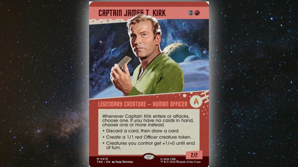 Brandon Sanderson, MTG Star Trek Kirk Kartını Övdü: 'Mükemmel Kirk'