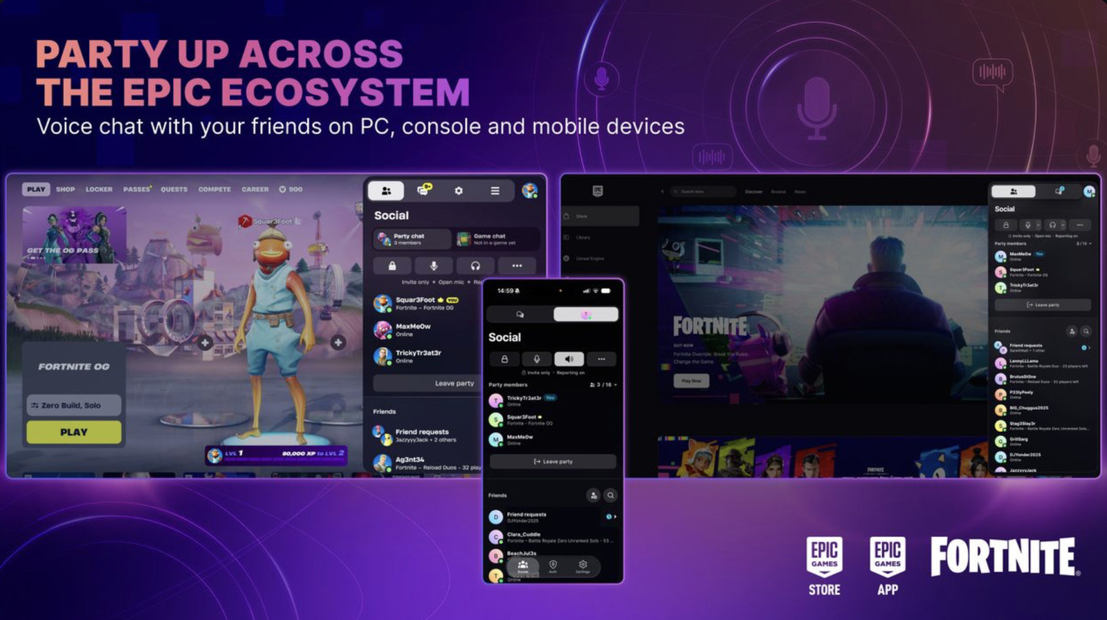 Epic Games, Fortnite ve Hizmetlerine Çapraz Platform Sesli Sohbet Özelliği Getiriyor