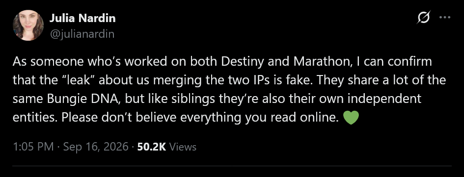 Bungie'den Marathon ve Destiny 2 Birleşme İddialarına Sert Yalanlama