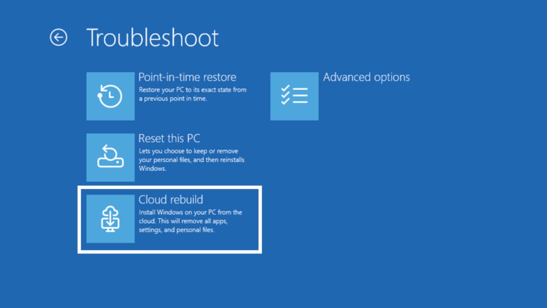 Windows 11'de Artık USB'siz Bulut Kurtarma: 'Cloud Rebuild' Özelliği Geldi