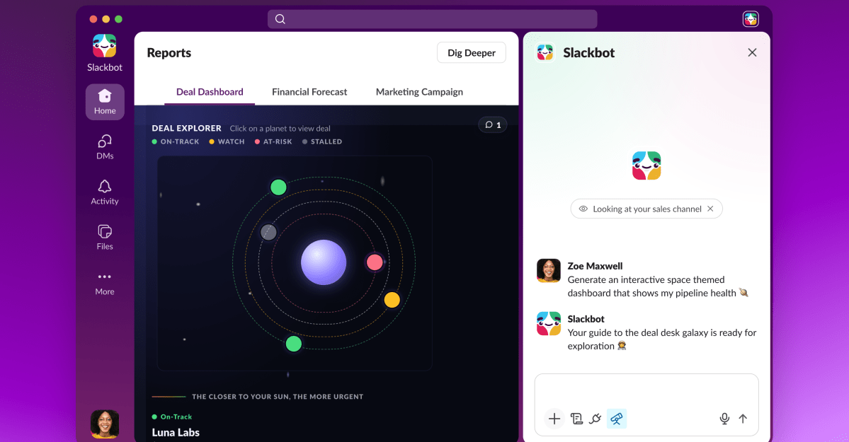 Slack'te devrim: Sohbet içinde yapay zeka ile interaktif raporlar