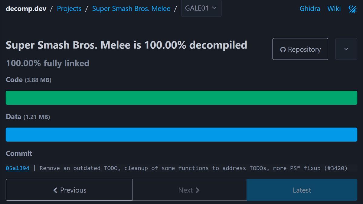 Super Smash Bros Melee 6 Yıllık Çabanın Ardından Tamamen Decompile Edildi